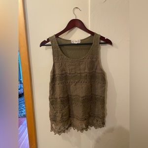 Green Lace Tank Top